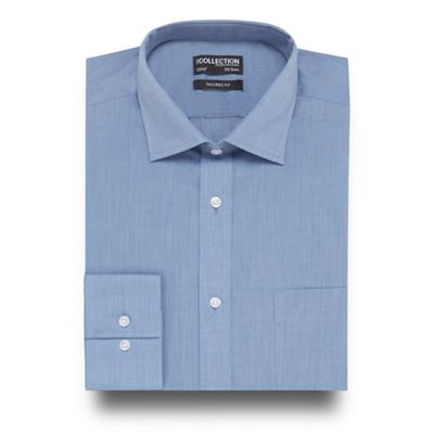 Light blue textured tailored fit shirt